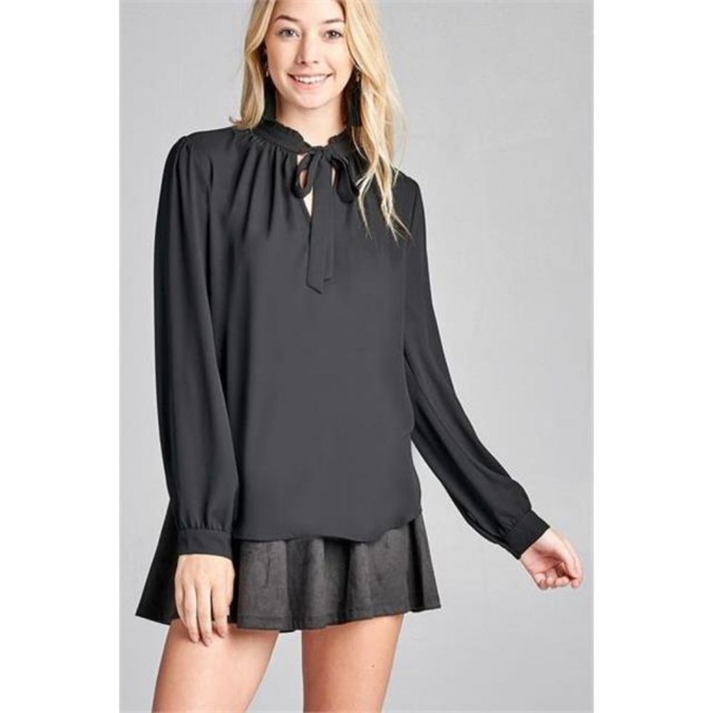 ROMANTIC ROSE L/S V-NECK PUSSY BOW TOP 3 PACK
